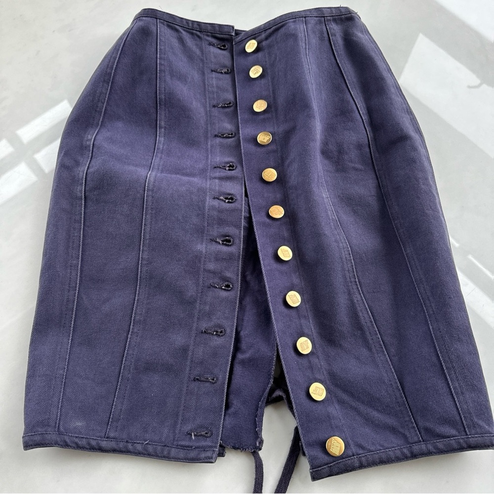 SOLD Jean Paul Gaultier Junior Gaultier Vintage 1988 Corset Lace-Up Denim Skirt - Picture 2 of 13